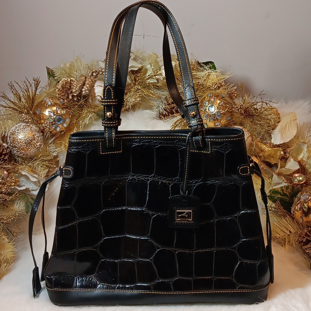 Dooney & Bourke Crocodile Embossed Shoulder Bag.